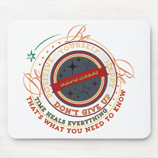 Dads-Rules-Rundes-Abzeichen Mousepad (Vorne)