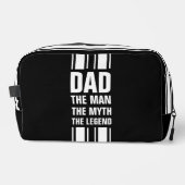 Dad's White Racing Stripe Black Overnight Bag Waschbeutel (Vorderseite)