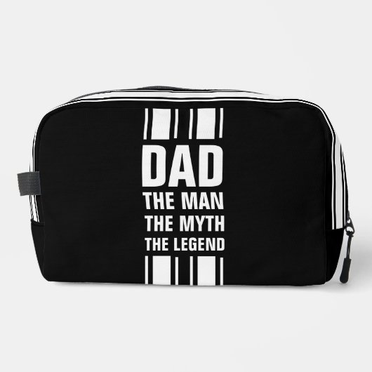 Dad's White Racing Stripe Black Overnight Bag Waschbeutel (Vorderseite)