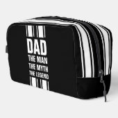 Dad's White Racing Stripe Black Overnight Bag Waschbeutel (Rechte Ecke)