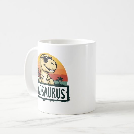 Dadsaurus Dinosaur Papa Vater Saurus Vater's Day Kaffeetasse (Vorderseite Links)
