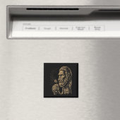 Dadsquatch Bigfoot bläst Löwenzahn Vintage Magnet (In Situ (Geschirrspüler))