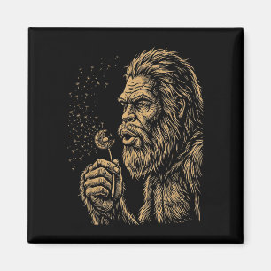 Dadsquatch Bigfoot bläst Löwenzahn Vintage Magnet