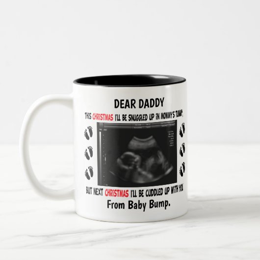 Dadto be from Bump Christmas Custom Foto Zweifarbige Tasse (Links)