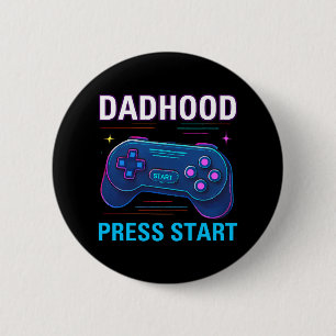 Dadue Press Start Retro Gamer Design Button