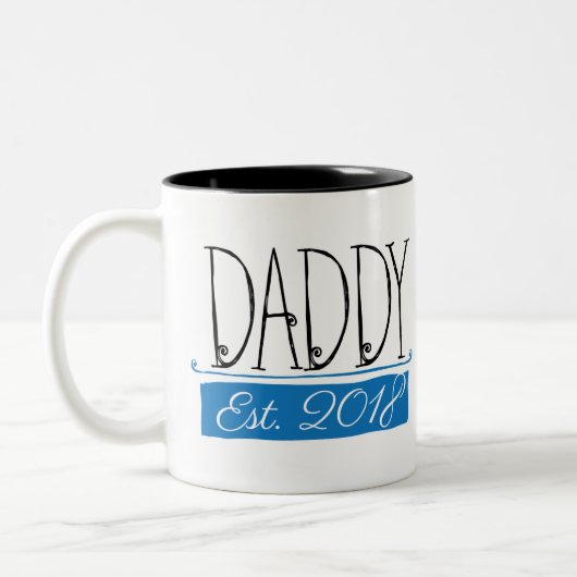 Dady Est 2018 Grafik-Geschenk-Tasse Zweifarbige Tasse (Links)