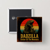 Dadzilla Vater der Monster Vatertag Button (Vorne & Hinten)