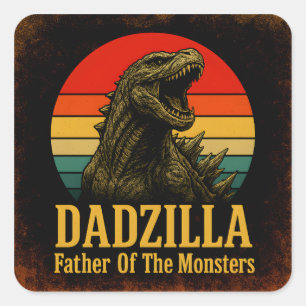 Dadzilla Vater der Monster Vatertag Quadratischer Aufkleber
