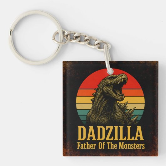 Dadzilla Vater der Monster Vatertag Schlüsselanhänger (Vorderseite)