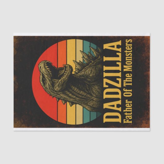 Dadzilla Vater der Monster Vatertag Seidenpapier (Vorderseite)