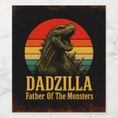Dadzilla Vater der Monster Vatertag Weinetikett (Einzelnes Label)