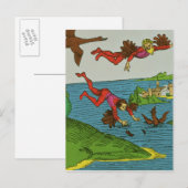Daedalus und Icarus, 15. Jahrhundert Postkarte (Vorne/Hinten)