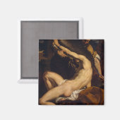 Daedalus und Icarus von Charles Le Brun Magnet (Vorderseite/Rückseite)