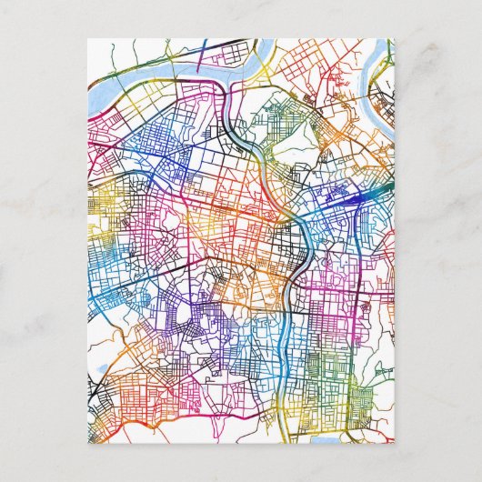 Daegu Südkorea City Map Postkarte (Vorderseite)