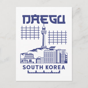 Daegu Südkorea Moderne Skyline Grafikdesign Postkarte