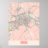 Daegu - Südkoreanischer Chalk City Map Poster (Vorne)