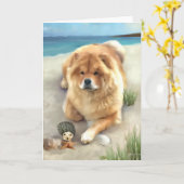 DAEJA AM STRAND Der ARTdog-Chow Karte (Gelbe Blume)