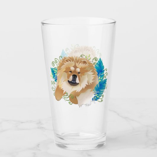 DAEJA VU Chow-Chow 16 Unze Glasentwurf Front u. Glas (Vorderseite)