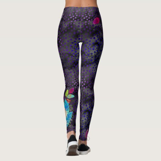 DAEJA VU Chow-Chow (lila/magentarote Töne) Leggings (Rückseite)