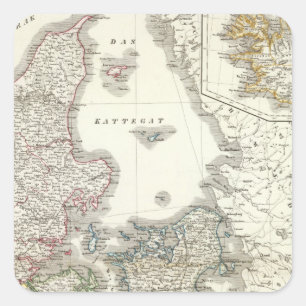 Daenemark, Insel - Dänemark, Island Quadratischer Aufkleber