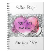 Daf Yomi "Auf welcher Seite bist du?" Weißes Noteb Notizblock (Vorderseite)