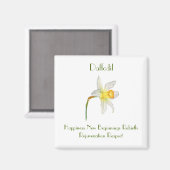 Daffelfarben mit Blume Magnet (Vorderseite/Rückseite)