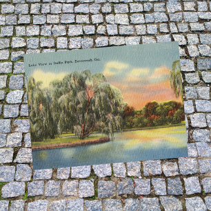 Daffin Park Lake View Savannah GA Retro Postkarte