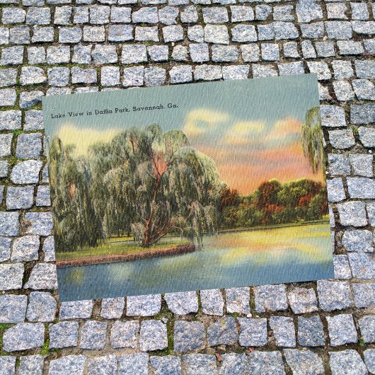 Daffin Park Lake View Savannah GA Retro Postkarte