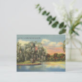 Daffin Park Lake View Savannah GA Retro Postkarte (Stehend Vorderseite)