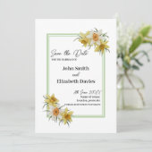 Daffodic Save the Date Card (Stehend Vorderseite)