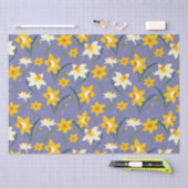 Daffodien auf Blue Lila Seidenpapier (Handwerk)
