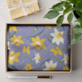 Daffodien auf Blue Lila Seidenpapier (Geschenk)