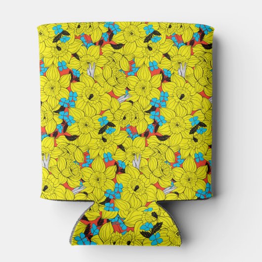 Daffodien Frühlingsblumenmuster Dosenkühler (Rückseite)