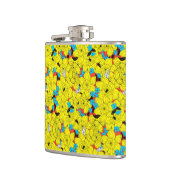 Daffodien Frühlingsblumenmuster Flachmann (Links)