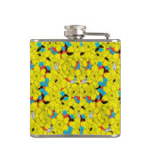 Daffodien Frühlingsblumenmuster Flachmann (Rückseite)