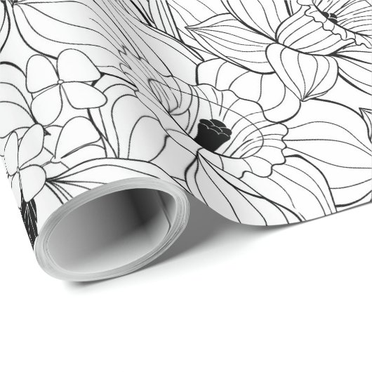 Daffodien Frühlingsblumenmuster Geschenkpapier (Rolleneckpunkt)