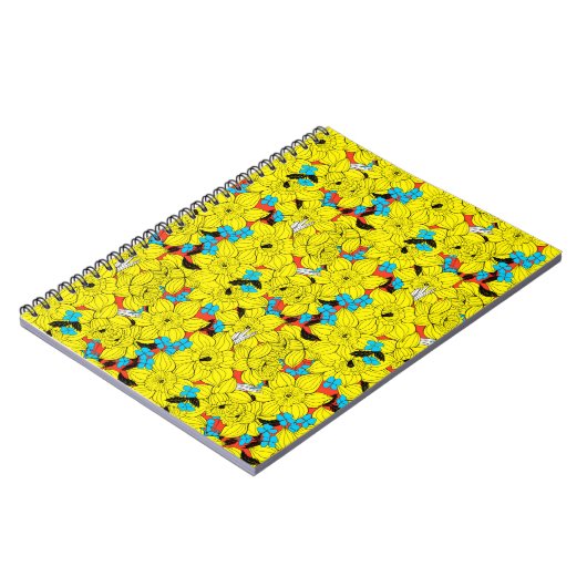 Daffodien Frühlingsblumenmuster Notizblock (Linke Seite)