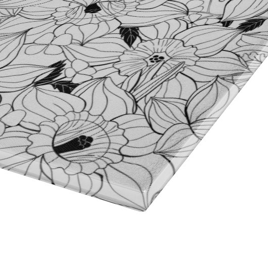 Daffodien Frühlingsblumenmuster Schneidebrett (Ecke)