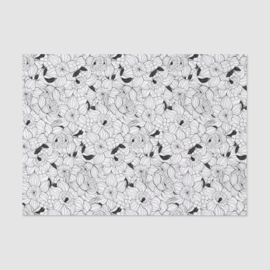 Daffodien Frühlingsblumenmuster Seidenpapier (Vorderseite)