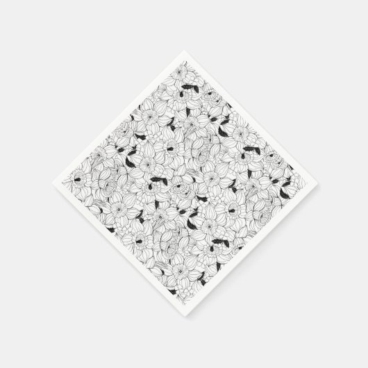 Daffodien Frühlingsblumenmuster Serviette (Ecke)