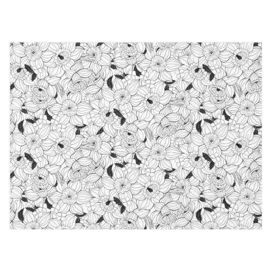 Daffodien Frühlingsblumenmuster Tischdecke (Vorderseite (Horizontal))