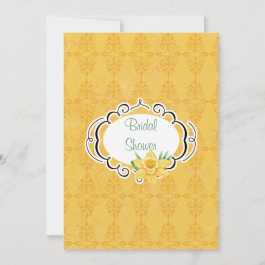 Daffodien Frühlingssäule Party Einladung (Rückseite)