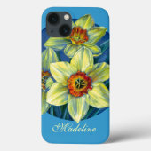 Daffodien gelb blau mit dem Namen Case-Mate iPhone Hülle (Rückseite)
