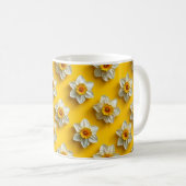 Daffodien-gelbes Muster Kaffeetasse (VorderseiteRechts)