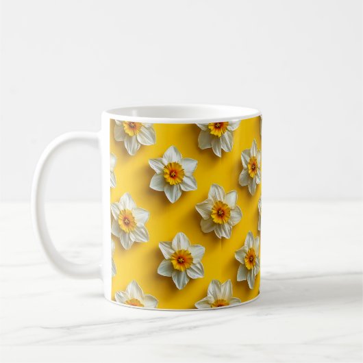 Daffodien-gelbes Muster Kaffeetasse (Links)