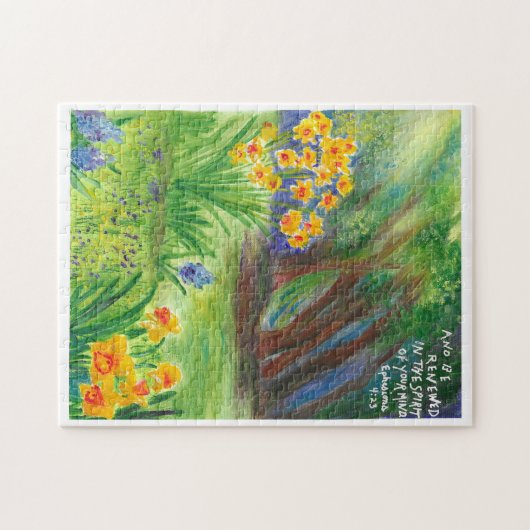Daffodien mit Scripture Christlich Puzzle (Horizontal)