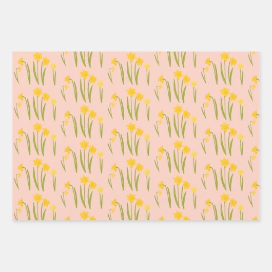 Daffodien Osterfrühling Blumenmuster Bulbs Geschen Geschenkpapier Set (Vorderseite)