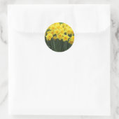 Daffodien Runder Aufkleber (Tasche)