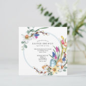 Daffodien- und Frühlingsfloral Ostern Brunch-Platz Einladung (Stehend Vorderseite)