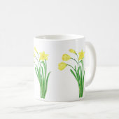 Daffodien Wasserfarbener Frühlingskaffee m Kaffeetasse (VorderseiteRechts)